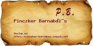 Pinczker Barnabás névjegykártya